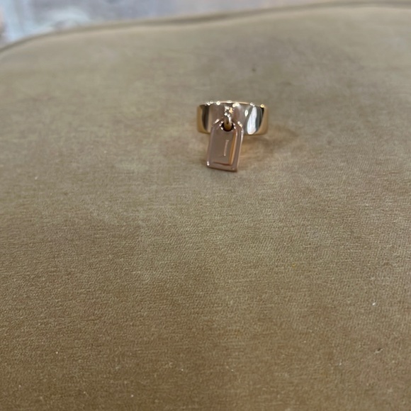 Rose Gold over Sterling Silver polished Initial J Band Ring - Picture 4 of 7